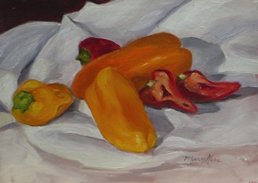 Sweet Peppers
oil on panel
5” x 7”